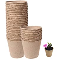 Macetas-30Piezas 8CM Macetas de Turba para Las Plántulas-Kit de Bandeja de Inicio de Semillas de Jardinería- Botes…